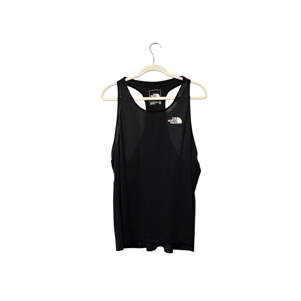 The North Face Womens XXL Black Racerback Active Tank Top Athletic Mesh Logo